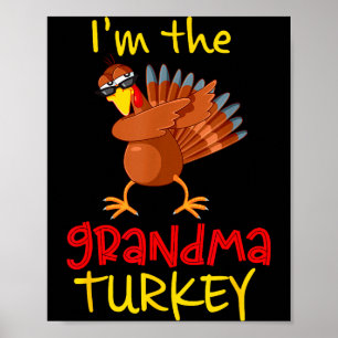 Grandma Turkey Matching Family Group Thanksgiving Poster