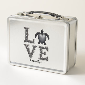 Grandma Turtle - Love Mimi Life Sea Turtle, Mimi T Metal Lunch Box
