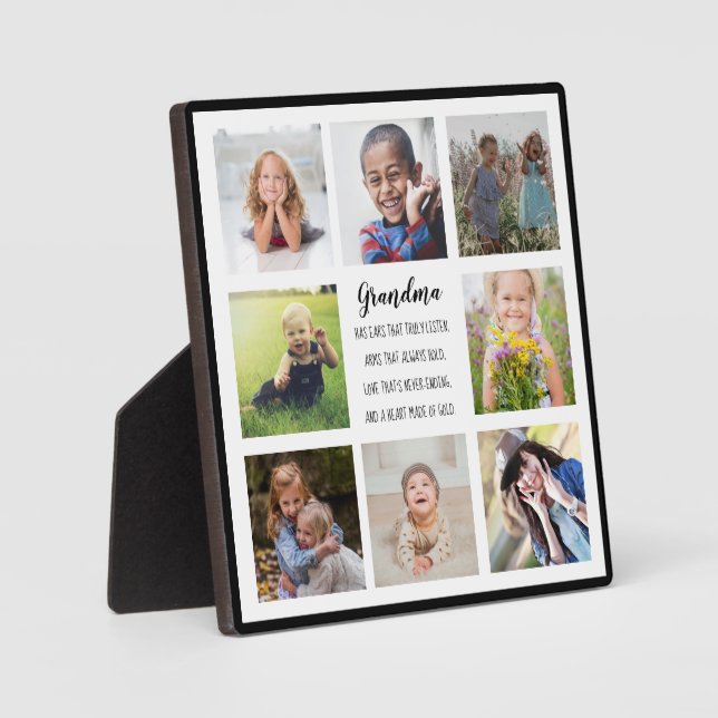 Grandma Verse 8 Photo Tabletop Plaque with Easel (Front)