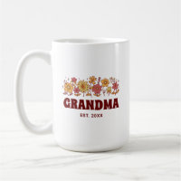 Grandma Vintage Floral Groovy Flower Custom Text