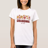 Grandma Vintage Floral Groovy Flower Custom Text
