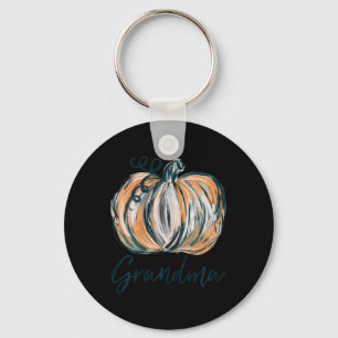 Grandma Watercolor Pumpkin Fall Thanksgiving Hallo Key Ring