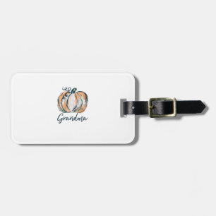 Grandma Watercolor Pumpkin Fall Thanksgiving Hallo Luggage Tag