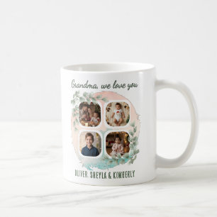 Grandma we love you 6 Photo Collage Eucalyptus Coffee Mug