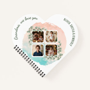 Grandma we love you 6 Photo Collage Eucalyptus Notebook