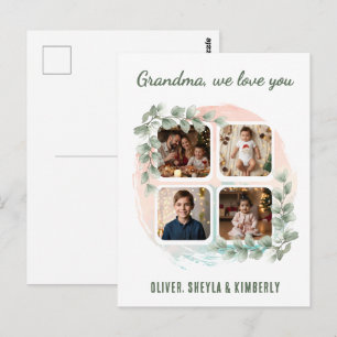 Grandma we love you 6 Photo Collage Eucalyptus Postcard