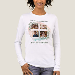 Grandma we love you 6 Photo Collage Eucalyptus Tri-Blend Shirt