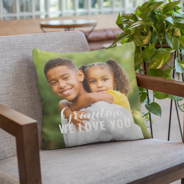 Grandma We Love You Custom Mothers Day Photo Cushion (Creator Uploaded)