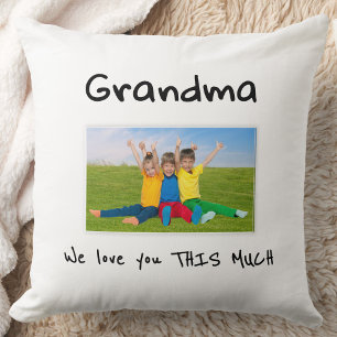Grandma We Love You Fun Kids Photo Christmas Gift Cushion