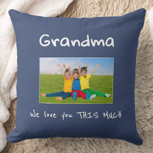 Grandma We Love You Fun Kids Photo Christmas Gift Cushion
