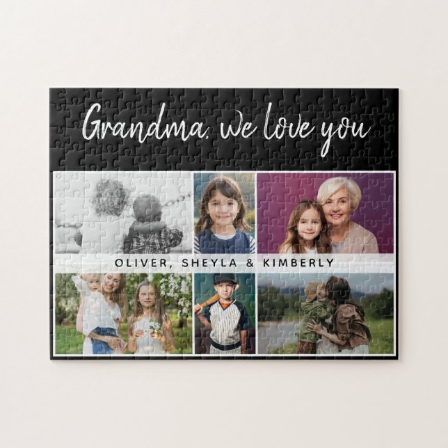 Grandma we love you Grandchildren 6 Photo Collage Jigsaw Puzzle (Horizontal)