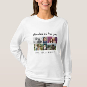 Grandma we love you Grandchildren 6 Photo Collage T-Shirt