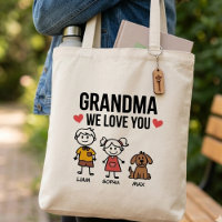 Grandma We Love You Kids Illustration Family