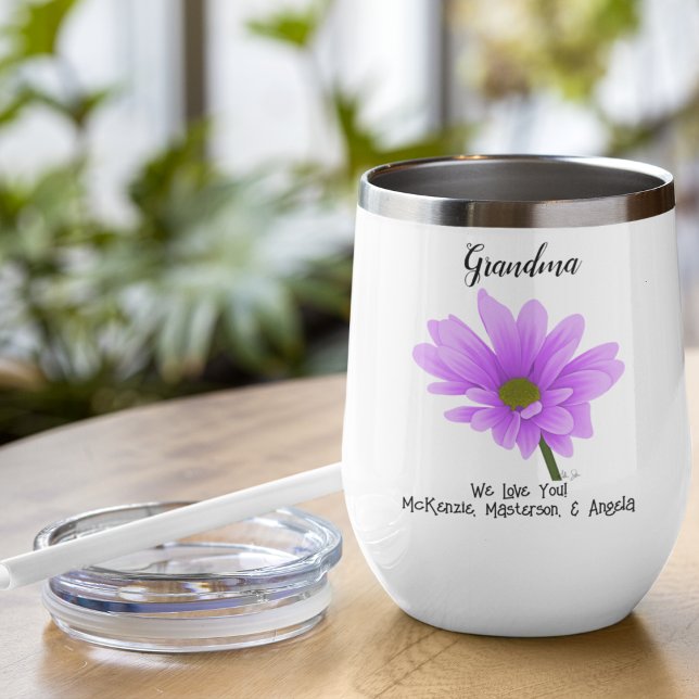 Grandma We Love You Lavender Flower Water Bottle (Creator Uploaded)