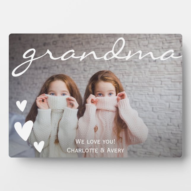 Grandma We Love You Personalised Photo Plaque (Front)
