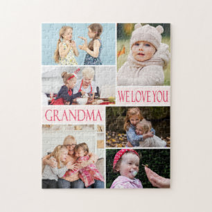 Grandma We Love You Photo Collage Jigsaw Puzzle