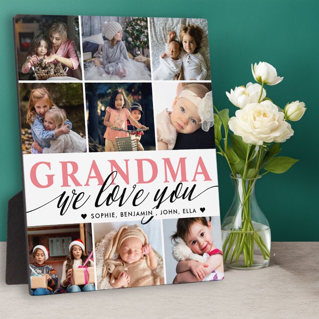Grandma We Love You Photo Collage Plaque (Creator Uploaded)