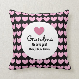 GRANDMA We Love You with Hearts and Lace C05 Cushion