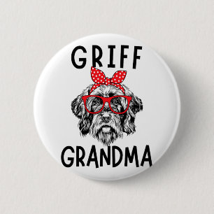 Grandma Wirehaired Pointing Griffon Nana Mother's  6 Cm Round Badge