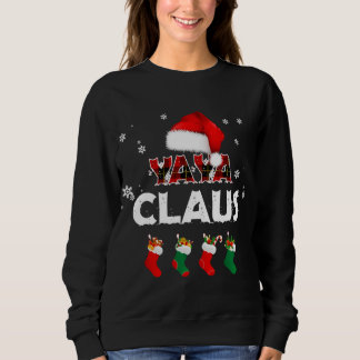 Grandma Yaya Claus Santa Hat Funny Christmas Pajam Sweatshirt