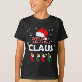 Grandma Yaya Claus Santa Hat Funny Christmas Pajam T-Shirt
