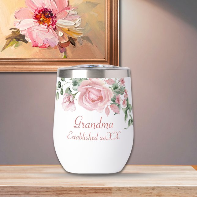 Grandma Year Established Custom Pink Roses  (Creator Uploaded)