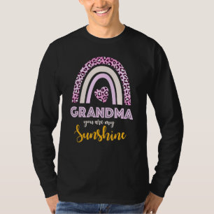 Grandma You Are My Sunshine Pink Leopard Print Fun T-Shirt