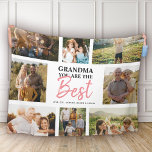Grandma You are the Best Modern Photo Collage Fleece Blanket<br><div class="desc">Grandma you are the Best! Modern photo collage with space for 8 family pictures surrounding trendy script typography with your personalised names make for a unique keepsake gift!</div>
