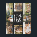 Grandma You are the Best Modern Photo Collage Fleece Blanket<br><div class="desc">Grandma you are the Best! Modern photo collage with space for 8 family pictures surrounding trendy script typography with your personalised names make for a unique keepsake gift!</div>