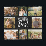 Grandma You are the Best Modern Photo Collage Fleece Blanket<br><div class="desc">Grandma you are the Best! Modern photo collage with space for 8 family pictures surrounding trendy script typography with your personalised names make for a unique keepsake gift!</div>