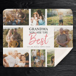 Grandma You are the Best Modern Photo Collage Sherpa Blanket<br><div class="desc">Grandma you are the Best! Modern photo collage with space for 8 family pictures surrounding trendy script typography with your personalised names make for a unique keepsake gift!</div>