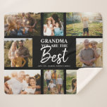 Grandma You are the Best Modern Photo Collage Sherpa Blanket<br><div class="desc">Grandma you are the Best! Modern photo collage with space for 8 family pictures surrounding trendy script typography with your personalised names make for a unique keepsake gift!</div>