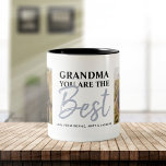Grandma You are the Best Modern Photo Collage Two-Tone Coffee Mug<br><div class="desc">Grandma you are the Best! Modern photo collage with space for 2 family pictures surrounding trendy script typography with your personalised names make for a unique keepsake gift!</div>
