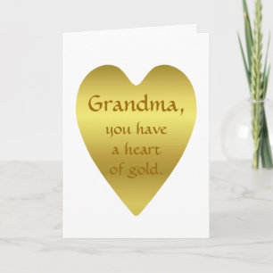Grandma you have a heart of gold holiday card