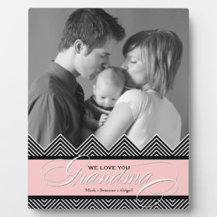 Grandma Zig Zag Chevron Modern Personalised Photo Plaque
