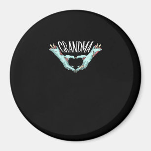 Grandma Zombie Hand Heart Halloween Costume Family Magnet