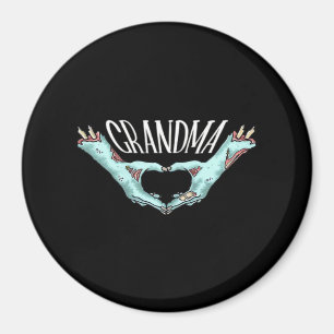 Grandma Zombie Hand Heart Halloween Costume Family Magnet