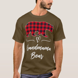 Grandmama Bear Red Buffalo Check Plaid Fun Grandma T-Shirt