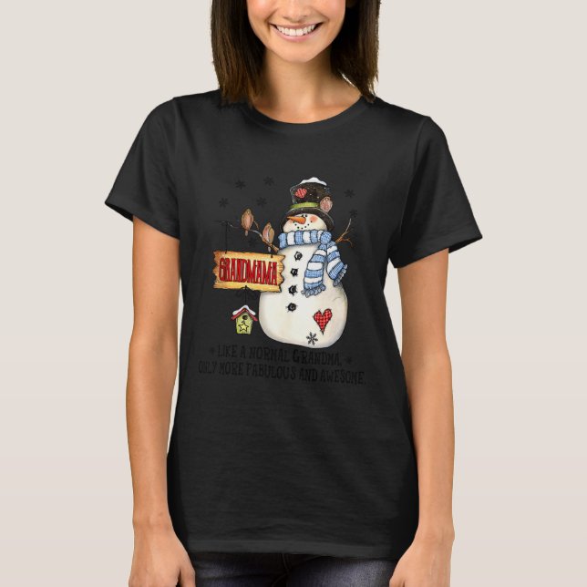 Grandmama Snowman Awesome Xmas Happy New Merry Chr T-Shirt (Front)