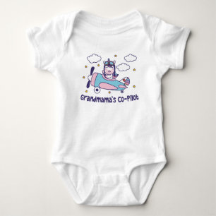 Grandmama's Co-Pilot - Unicorn Aeroplane Baby Bodysuit