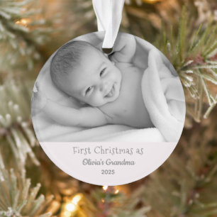 Grandma's 1st Christmas Personalised Photo Name Ornament