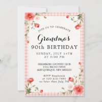 Grandma's 90th Birthday Card Invitation