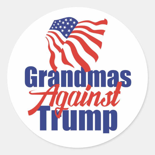 Grandmas Against Trump Political Classic Round Sticker (Front)