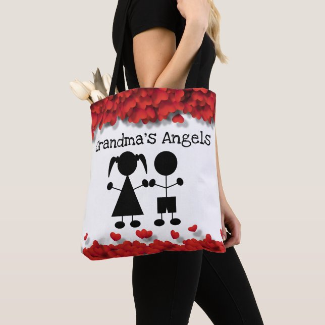 Grandma's Angels  Children Silhouette Tote Bag (Close Up)