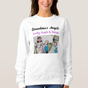 Grandma's Angels Personalised Photo and Names Sweatshirt