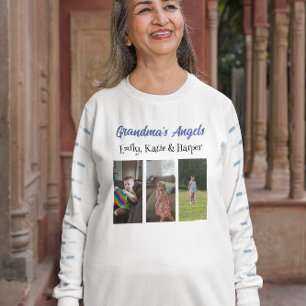 Grandma's Angels   Personalised Photo and Names T-Shirt