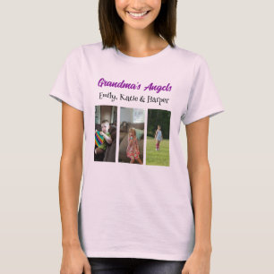 Grandma's Angels   Personalized Photo and Names T-Shirt