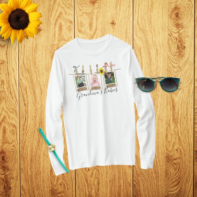 Grandma's Babies Clothesline Photos of Children T-Shirt (Creator Uploaded)