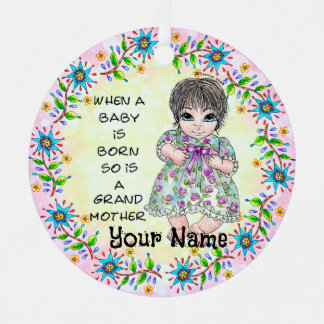 Grandmas Baby Girl   Metal Tree Decoration