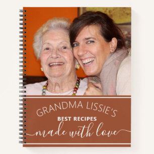 Grandma's Best Recipes Terracotta Photo Cookbook Notebook
